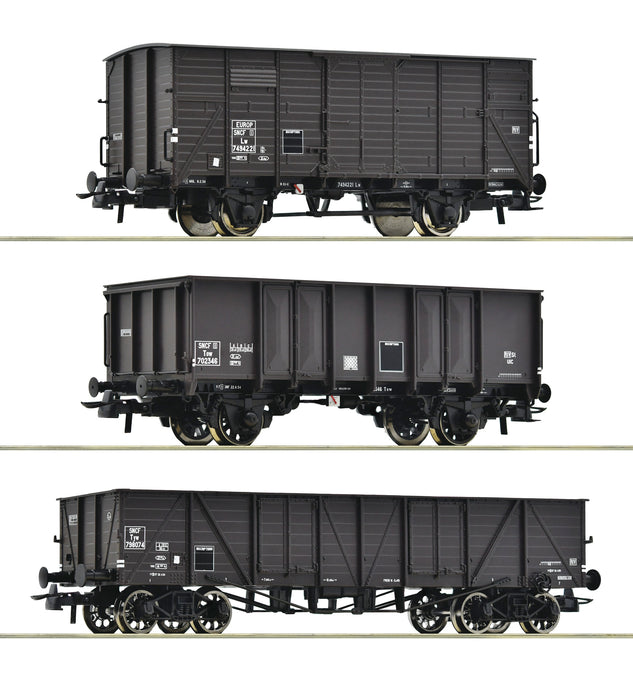 ROCO Wagons de fret, SNCF HO 2R Ep III réf 76004 - Coffret 3 pièces