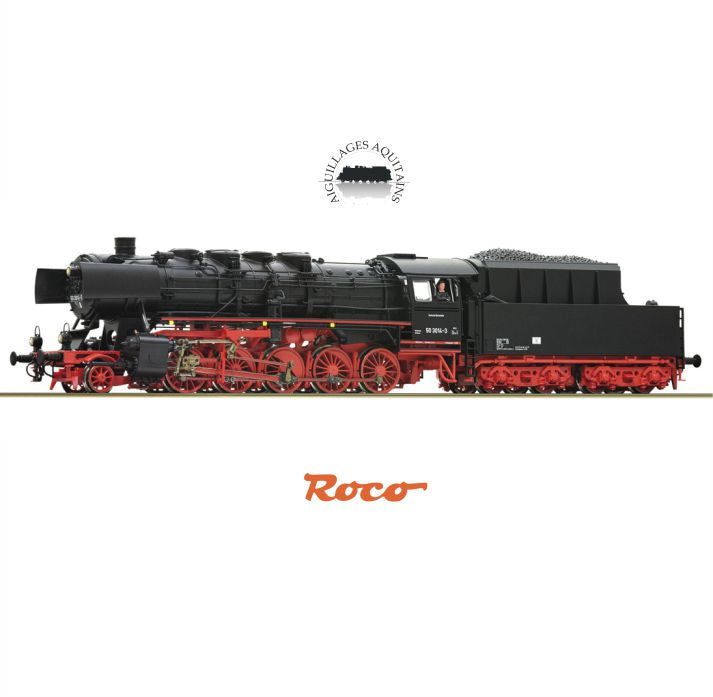 ROCO - Locomotive à vapeur 50 3014-3, DR HO Ep III-IV DC ANALOGIQUE Ref 70041