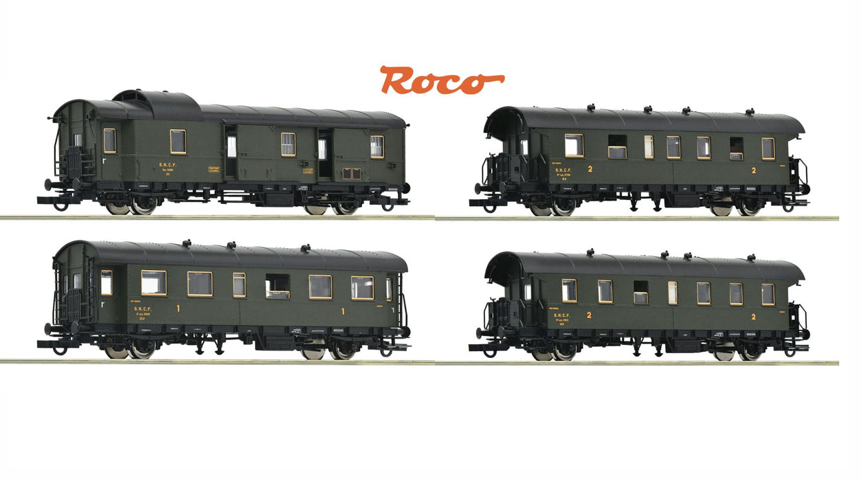 Wagon voyageur ROCO SNCF Ep III Ref 6200055 - coffret 4 pièces